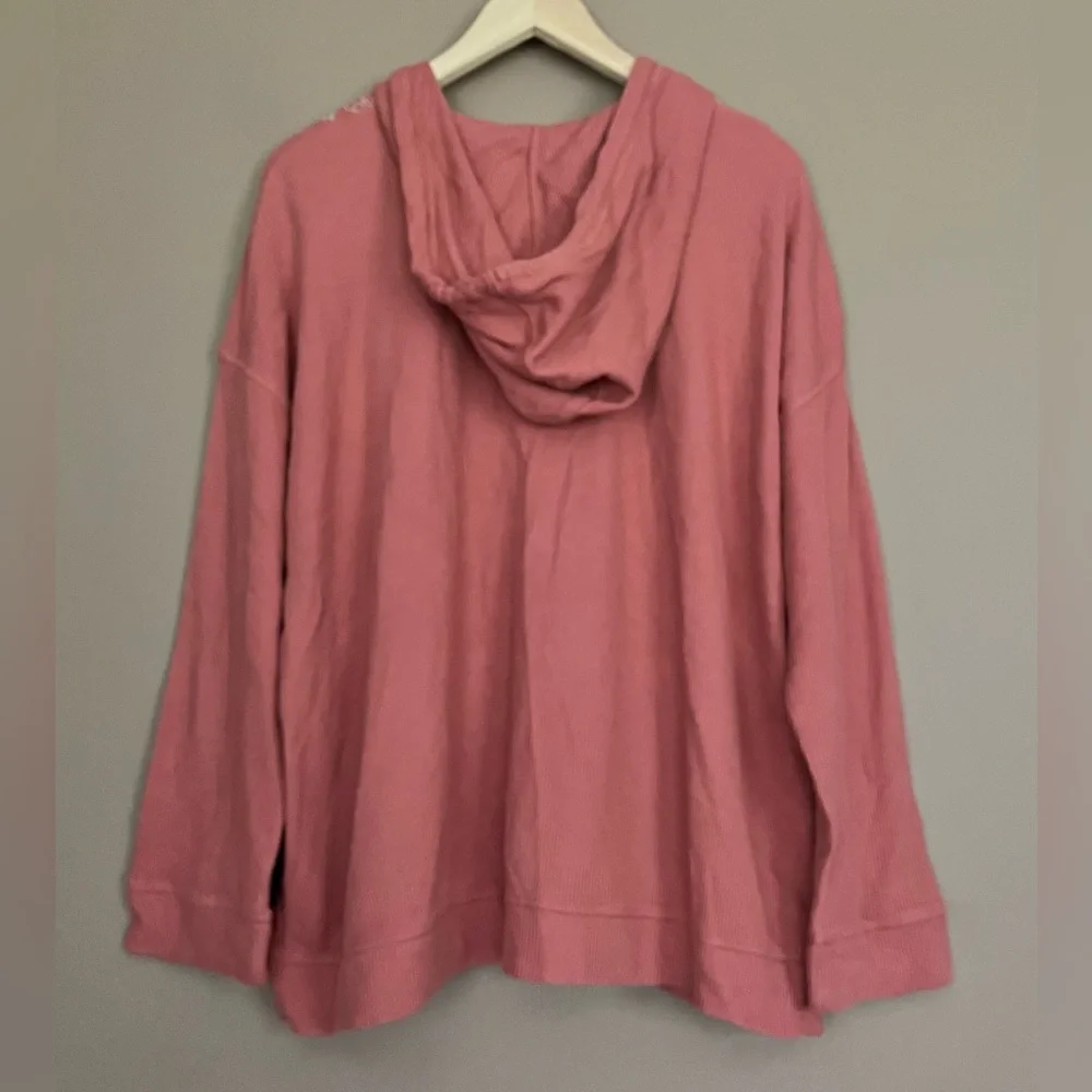 {J. Jill} Embroidered Waffle Knit with Hood in Dusty Rose - Womens XL - Picture 5 of 10